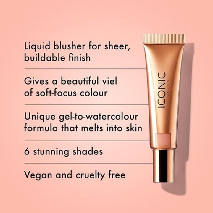 Produktbild Iconic London Sheer Blush Lightweight Liquid Cream Blush - Cruelty Free and Vegan (Cheeky Coral, Fearless Flush, Fresh Faced, fresh faced nude, Rose Riot)