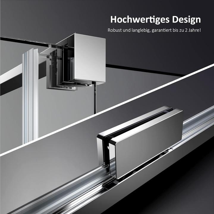Actual product image Emke Walk-In Shower Screen for Bathtub 120x195cm, 2-Panel Foldable Glass Screen, Chrome (140 cm, 120 cm, 195 cm)