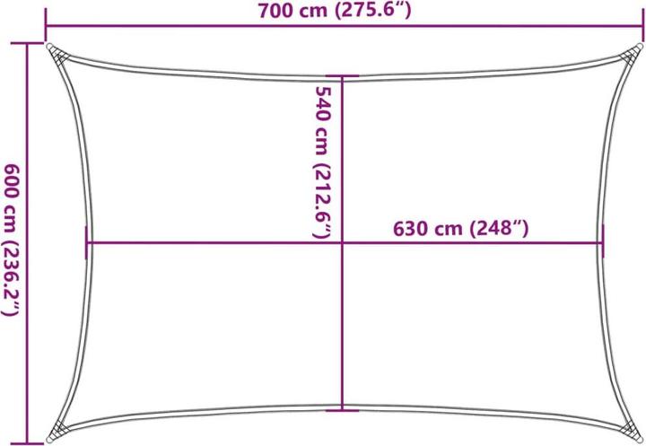 Image du produit VidaXL Sonnensegel (600 x 700 cm)
