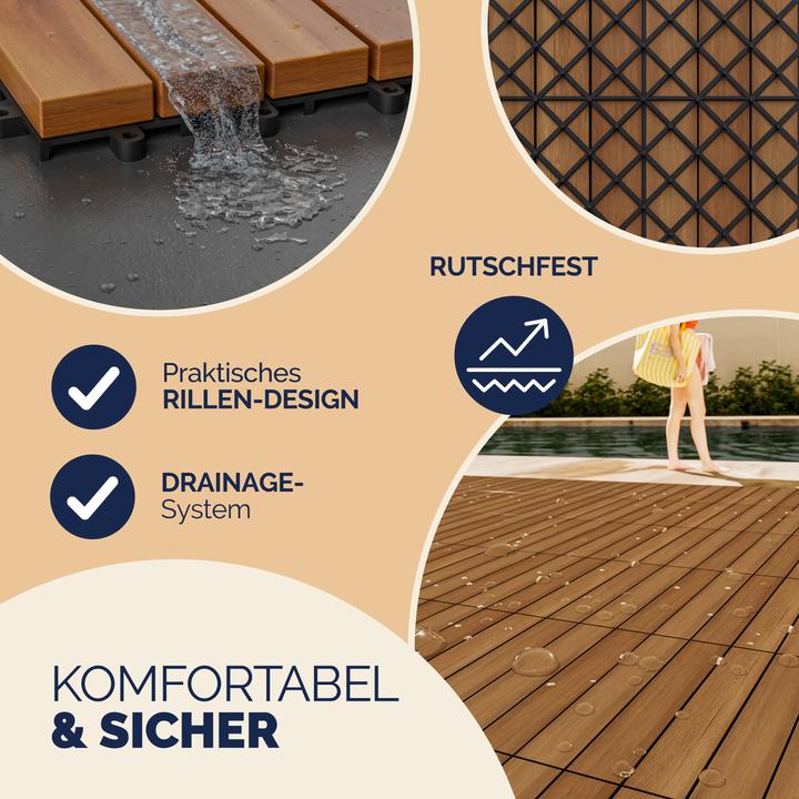 Produktbild Casaria Holzfliesen (1 x, 30 x 30 x 2.5 cm)