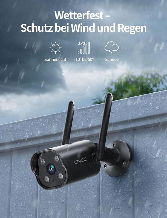 Actual product image GNCC 2K Überwachungskamera Outdoor mit Nachtsicht