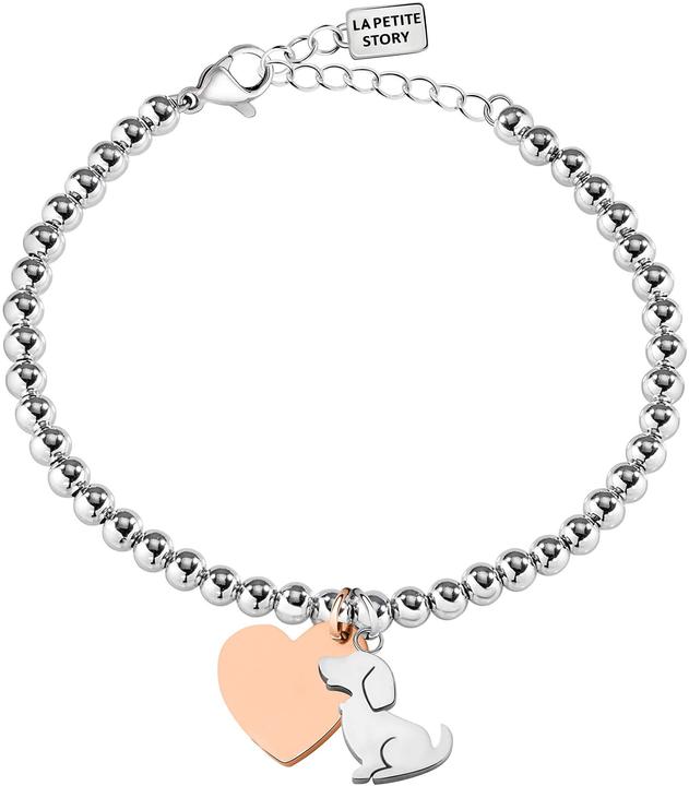 La Petite Story Bicolor Steel Bracelet Doggy and Heart LPS05AQI02 (L) (17 cm, Edelstahl)