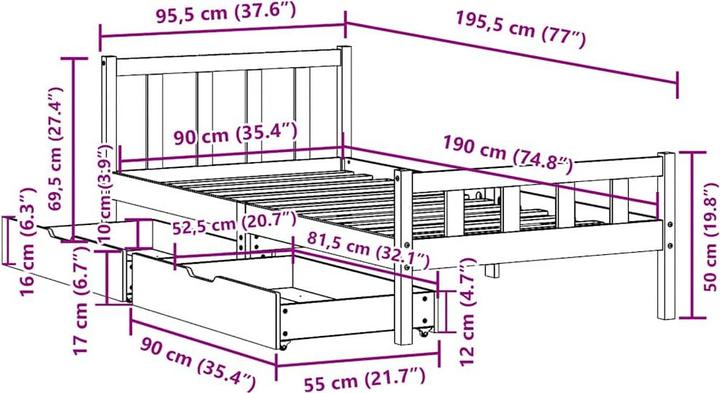 Image du produit vidaXL Bettrahmen (150 x 200 cm)
