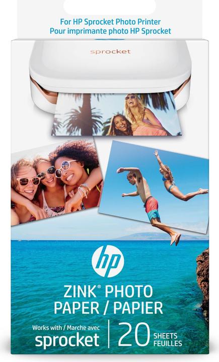 Actual product image HP Sprocket Fotopapier Zink (290 g/m², Photo (5x7.6cm), 20 pcs.)