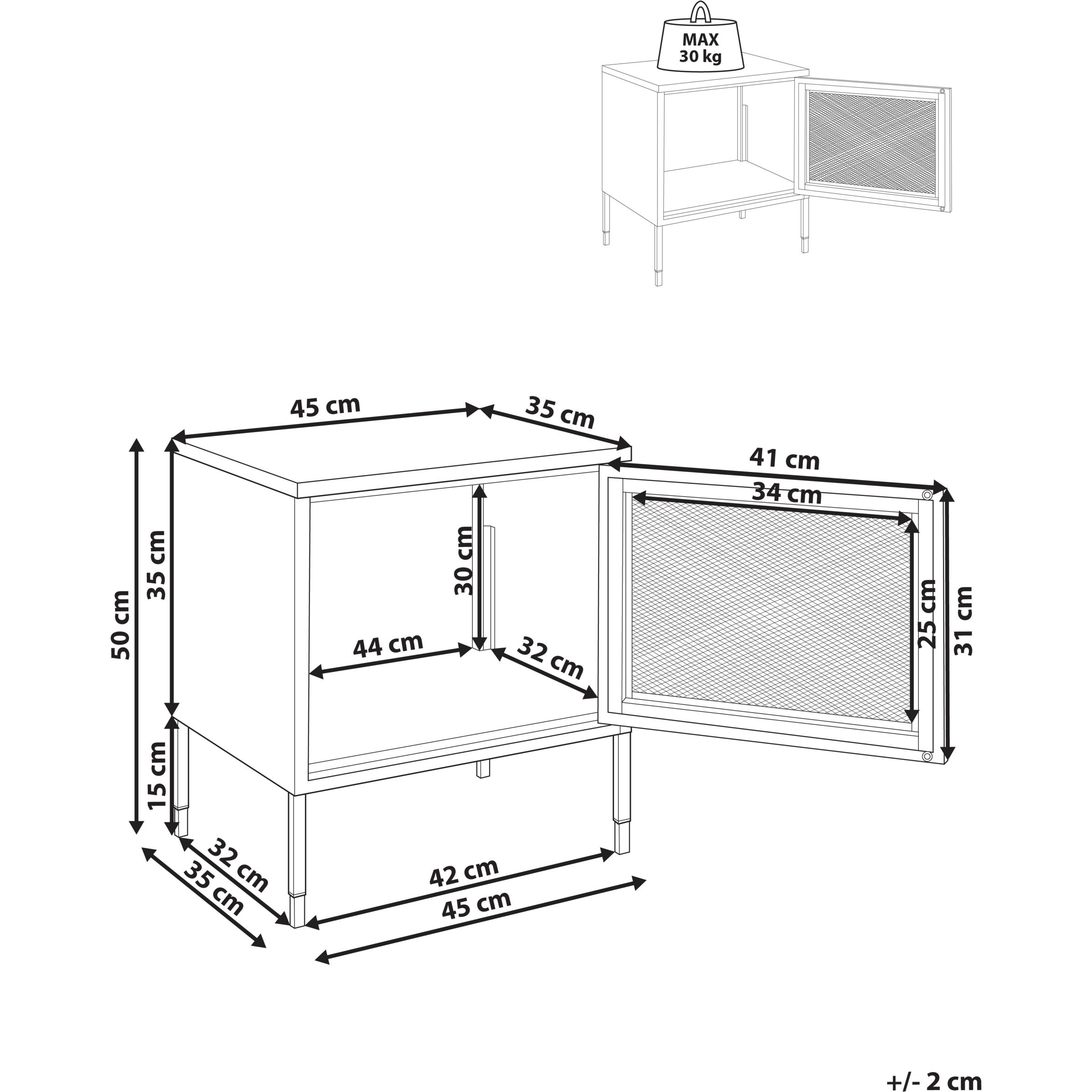 Thumbnail - Beliani, Nachttisch, Ossett