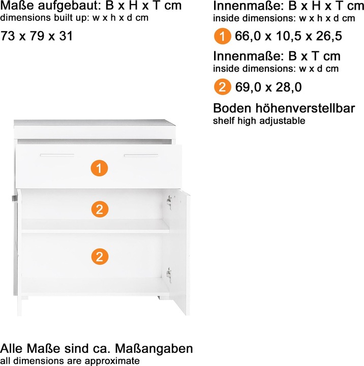 Produktbild Trendteam Amanda (73 x 31 x 79 cm)