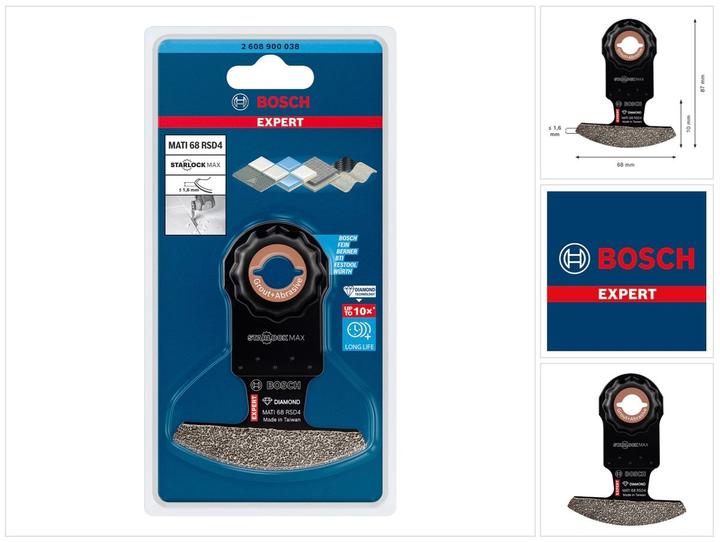 Produktbild Bosch Professional Zubehör EXPERT Corner Blade MATI 68 RSD4 Blatt für Multifunktionswerkzeuge, 68 x 10 mm