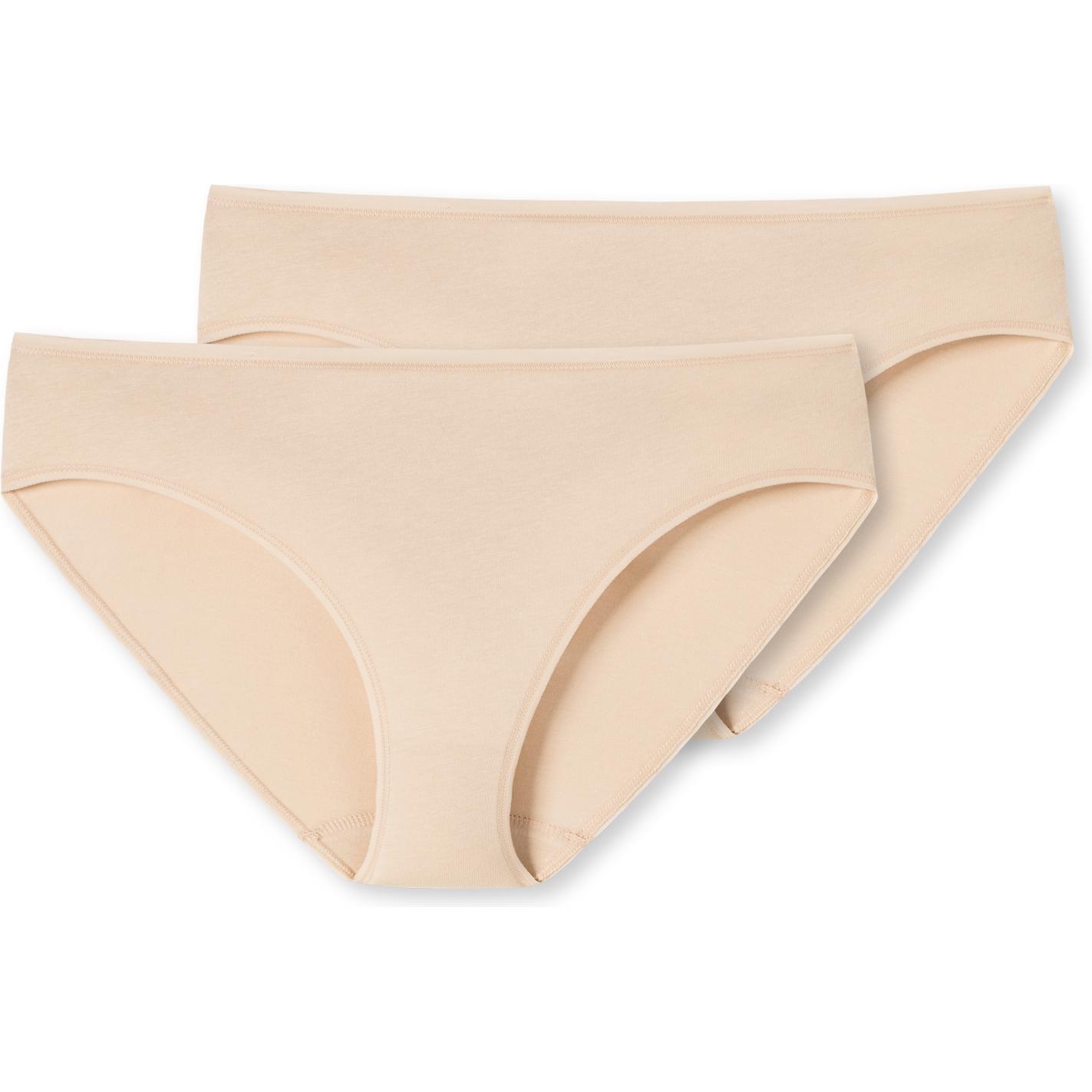 Schiesser, Damen, Unterhosen, 2er Pack 95/5 Organic Cotton Tai-Slip, Beige, (48, 2er Pack)