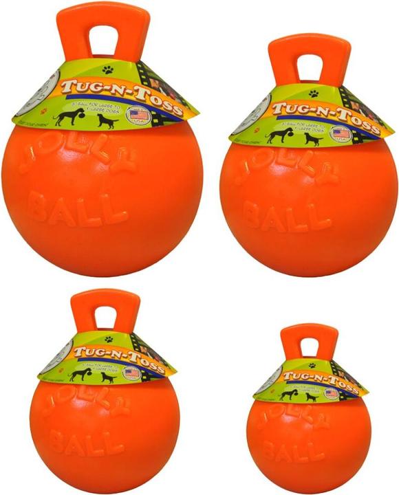 Image du produit Jolly Pets Tug-N-Toss 15cm Orange (Vanilla Smell) - (JOLL045C) (Jouet à balle chien)