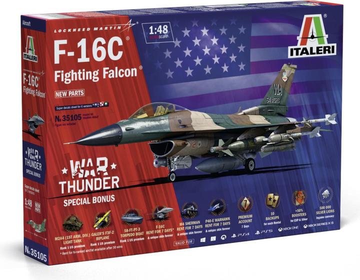 Actual product image Italeri 1:48 F-16C Fighting Falcon War Thunder