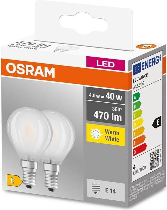 Image du produit Osram Base classic P (E14, 470 lm, 2x)