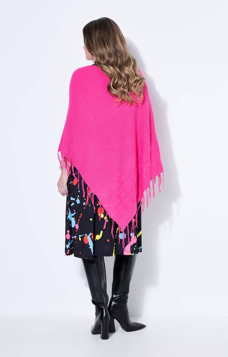 Produktbild Miamoda Poncho, oversized, Feinstrick, Zopfmuster, Fransen (58, 60, 62)