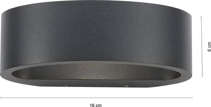 Actual product image famlights LED Wall Light Sharp Aluminium in Anthracite (828 lm)