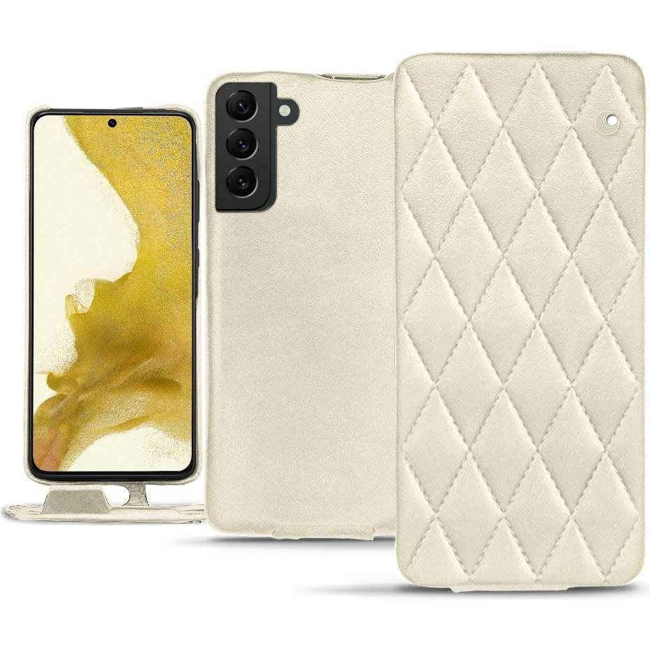 Noreve Lederschutzhülle vertikal (Samsung Galaxy S22), Smartphone Hülle, Weiss
