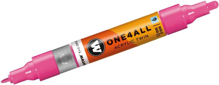 Actual product image Molotow Marqueur pour Maquettes - One4All Twin - Acrylique Rose Fluo - 1,5/4mm - -200 - 15 cm (1x)