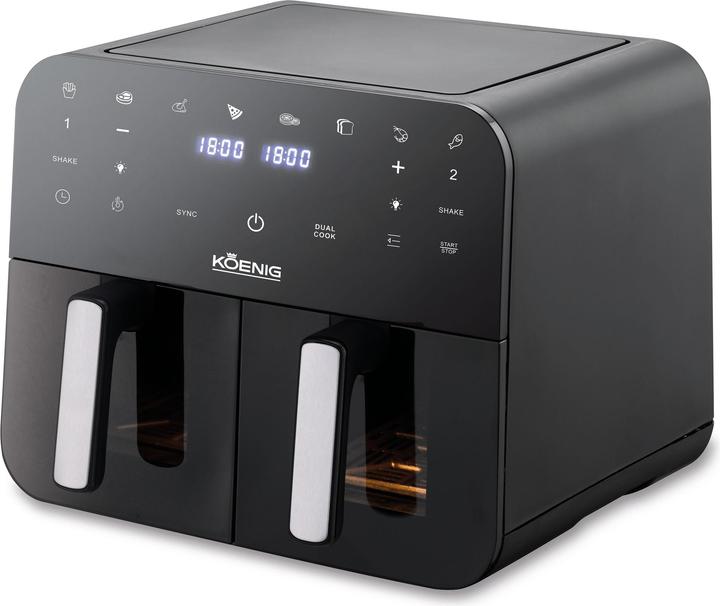 Actual product image Koenig Dual Pot Air Fryer (glass model) Quick & Pure 5