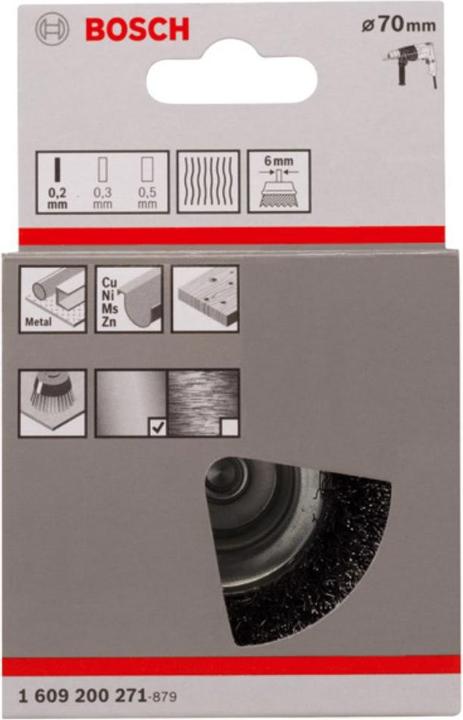 Actual product image Bosch Professional Zubehör PRO Metal clean cup brush, straight shaft, 70 x 0.2 mm (120)