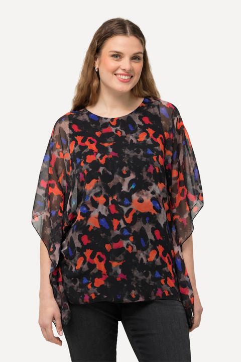 Actual product image Ulla Popken Colorful Leopard Layered Chiffon Blouse (50, 52)