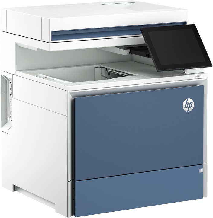 Actual product image HP Color LaserJet Enterprise MFP X58045dn printer, print, copy, scan, fax (optional), autoload, print (Laser, Colour)