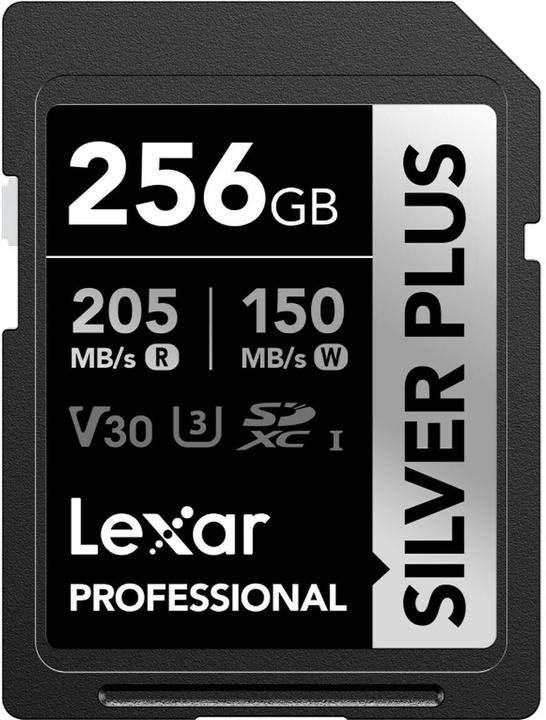 Actual product image Lexar Silver Plus (256 GB, SDXC, U3, UHS-I)