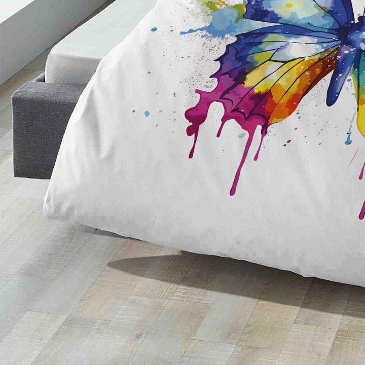 Image du produit Biberna Bettwäsche Schmetterling 44483-008 bunt (Set de linge de lit, 135 x 200 cm, 80 x 80 cm)