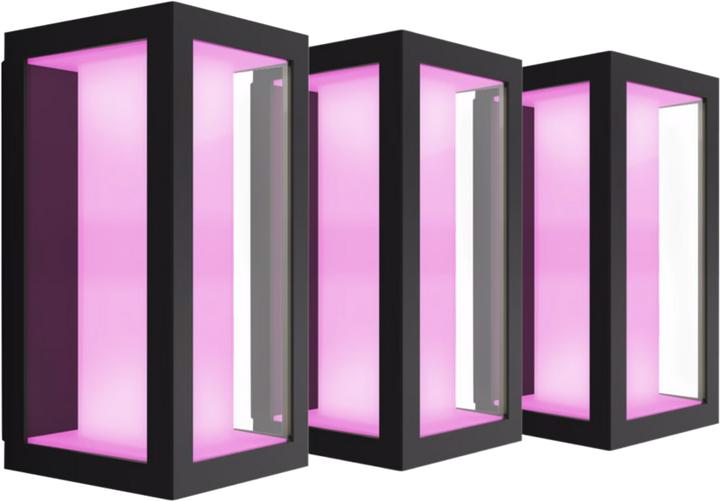 Productafbeelding Philips Hue Impress muurlamp Wit en Kleur zwart klein 3-pack