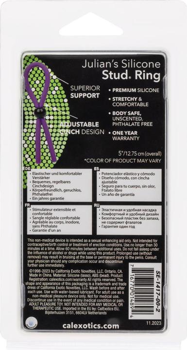 Valori nutrizionali e ingredienti CalExotics Anello con borchia di Julian (12.70 cm)