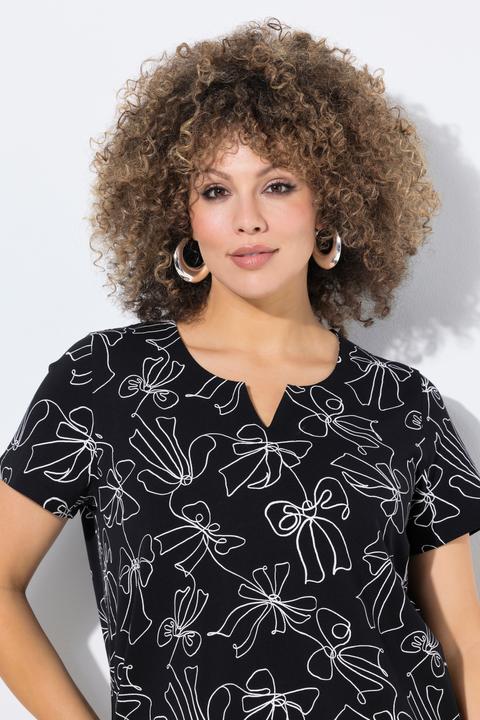 Produktbild Ulla Popken T-Shirt, Schleifen, A-Linie, Tunika-Ausschnitt, Halbarm (62)