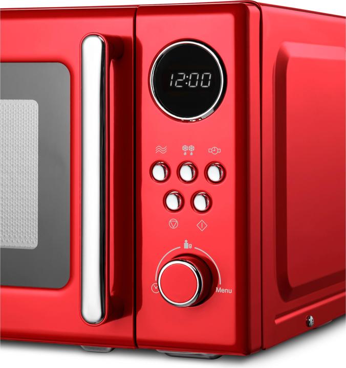 Produktbild Medion rot, 800 W Leistung, 20 L kompakt, 5 Mikrowellenstufen, Auftaufunktion, Timerfunktion, stilvolles Re (20 l)