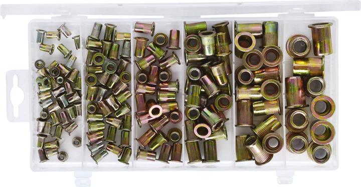 Produktbild KS Tools Sortiment Gewindenieten, Stahl, M3x9mm-M10x21mm, 150-tlg