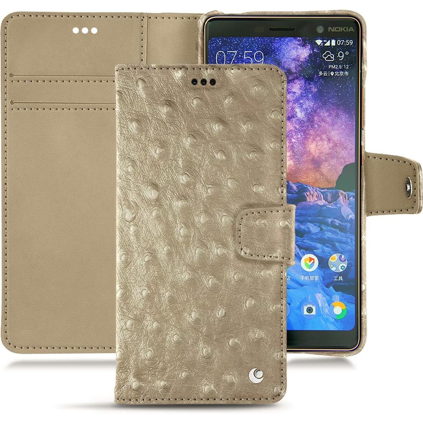 Thumbnail - Noreve Lederschutzhülle Wallet (Apple iPhone 7 Plus), Smartphone Hülle, Beige