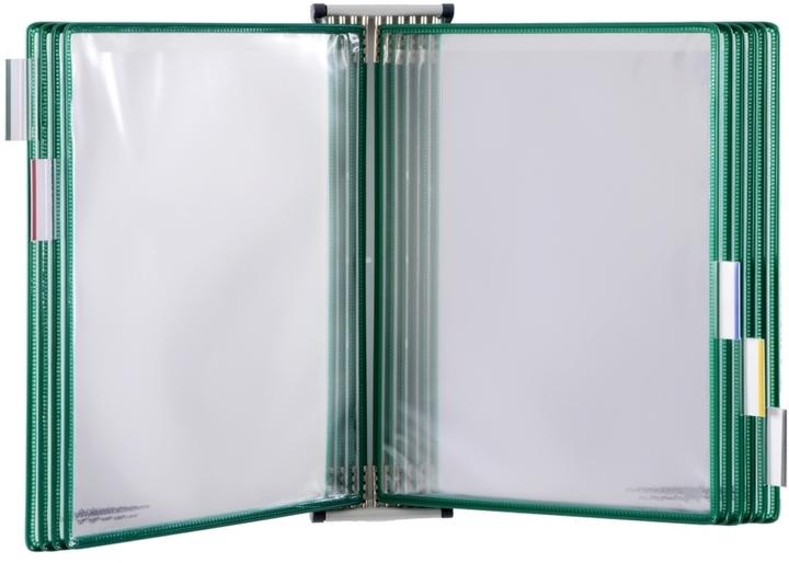 Productafbeelding Tarifold Wand display bord systeem 413105 DIN A3 groen met 10 display borden