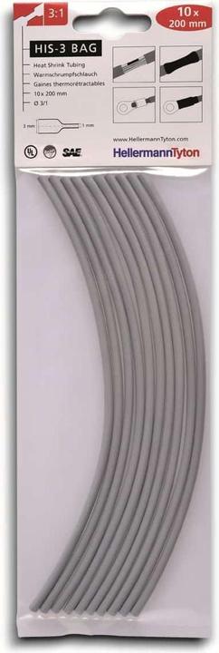 Produktbild HellermannTyton Schrumpfschlauchsortiment Grau (10 x)