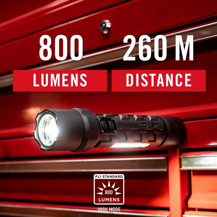 Actual product image Coast PS700R Dual Power POLYSTEEL rechargeable torch 800 lumen (800 lm)
