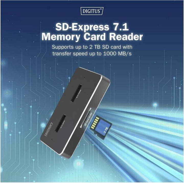 Produktbild Digitus M.2 NVMe + M.2 SATA SSD Docking Station mit SD-Express Kartenleser, USB-C™