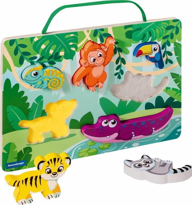Ravensburger Magnetisches Holz-Fühl-Puzzle: Dschungel (6 onderdelen)