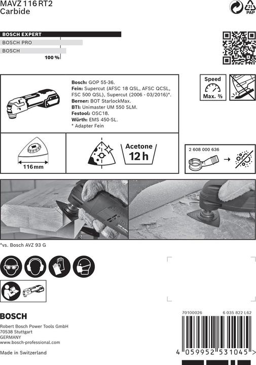 Actual product image Bosch Professional Zubehör EXPERT Sanding Plate MAVZ 116 RT2 Blade for multifunctional tools, 116 mm (20)