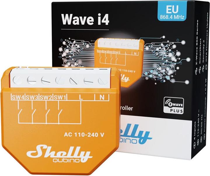 Produktbild Shelly Wave i4 DC EU LR (Rolladenaktor, Schaltaktor)