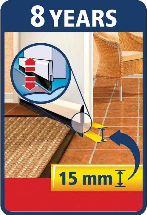 Produktbild tesa tesamoll COMFORT Türdichtschiene, selbstklebende Türdichtung für unebene Böden (0.32 kg, White)