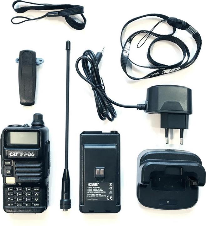 Image du produit CRT Alpha Radio portable VHF/UHF CRT FP00 bi-bande 136-174 et 400-440 MHz couleur noire, VOX, 128 canaux, Sc