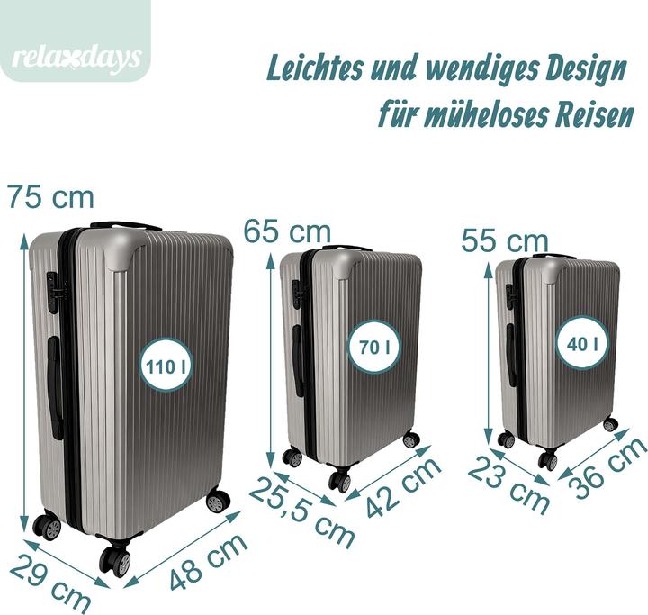 Image du produit Relaxdays Ensemble 3 valises (110 l)