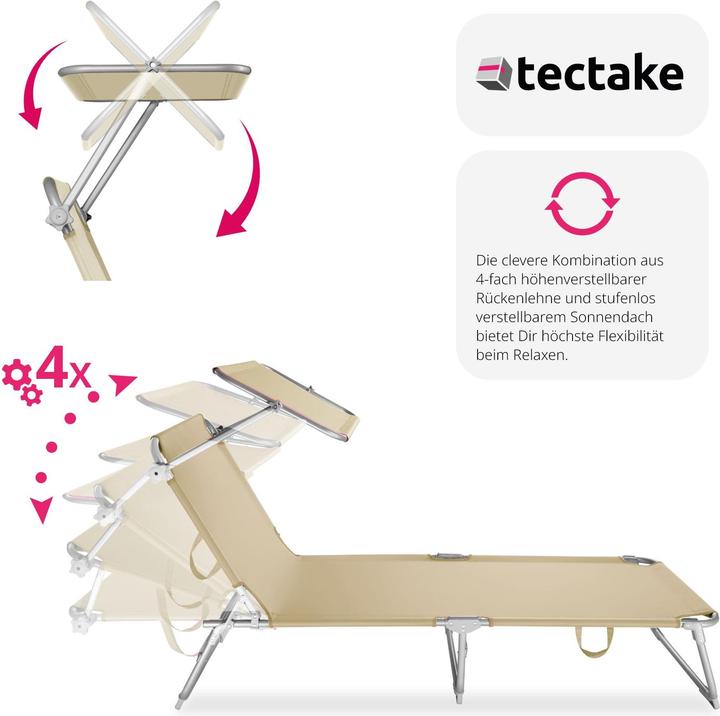 Produktbild tectake Gartenliege (190 cm)