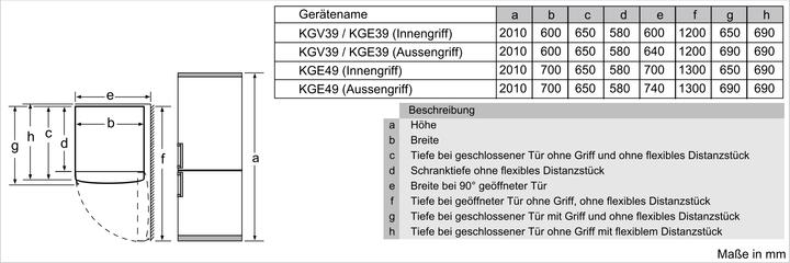 Produktbild Bosch Hausgeräte KGE39AICA (343 l)