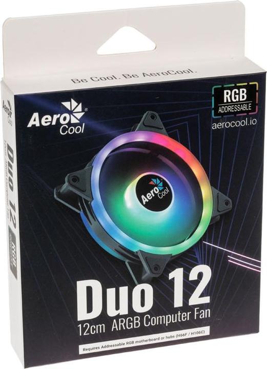 Actual product image AeroCool Duo 12 computer case fan 12 cm black (120 mm, 1x)