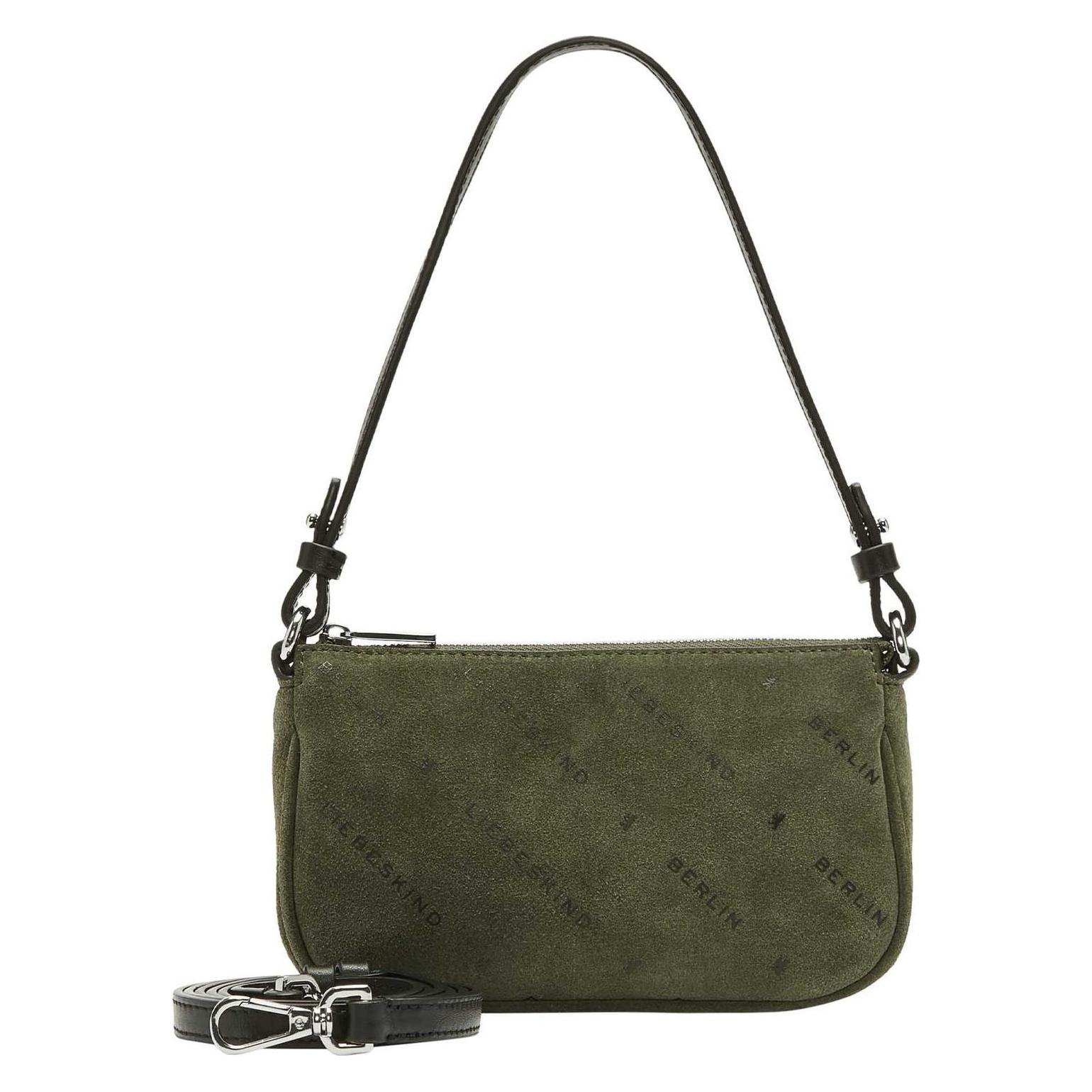 Liebeskind Berlin, Damen, Handtasche, Crossbody Umhängetasche Aus Veloursleder Mit Schriftzug, Grün