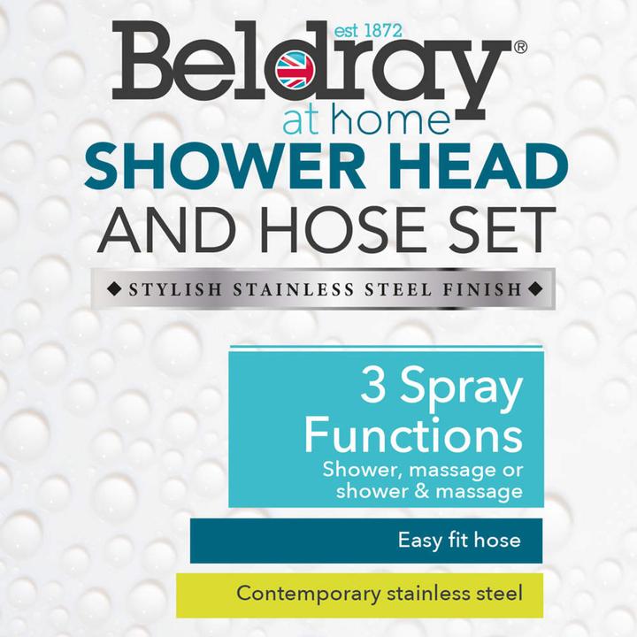 Produktbild Beldray LA032593FAS Shower Head & Hose Set - Stainless Steel (3 Strahlarten)