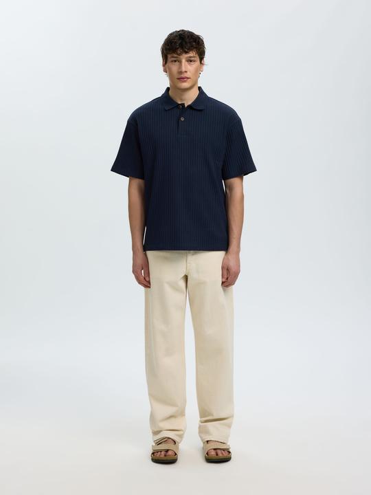 Produktbild Selected Geripptes Relaxed Fit Poloshirt (L)