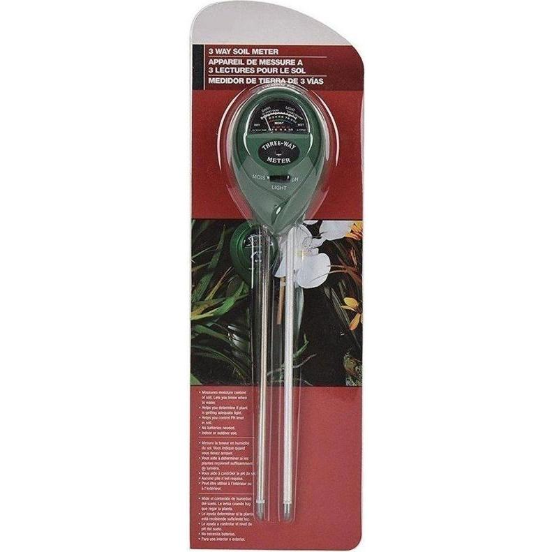 JTI, Indoor Growing Zubehör, Bodenmessgerät mit 3 Funktionen - Luftfeuchtigkeit, pH-Wert, Licht