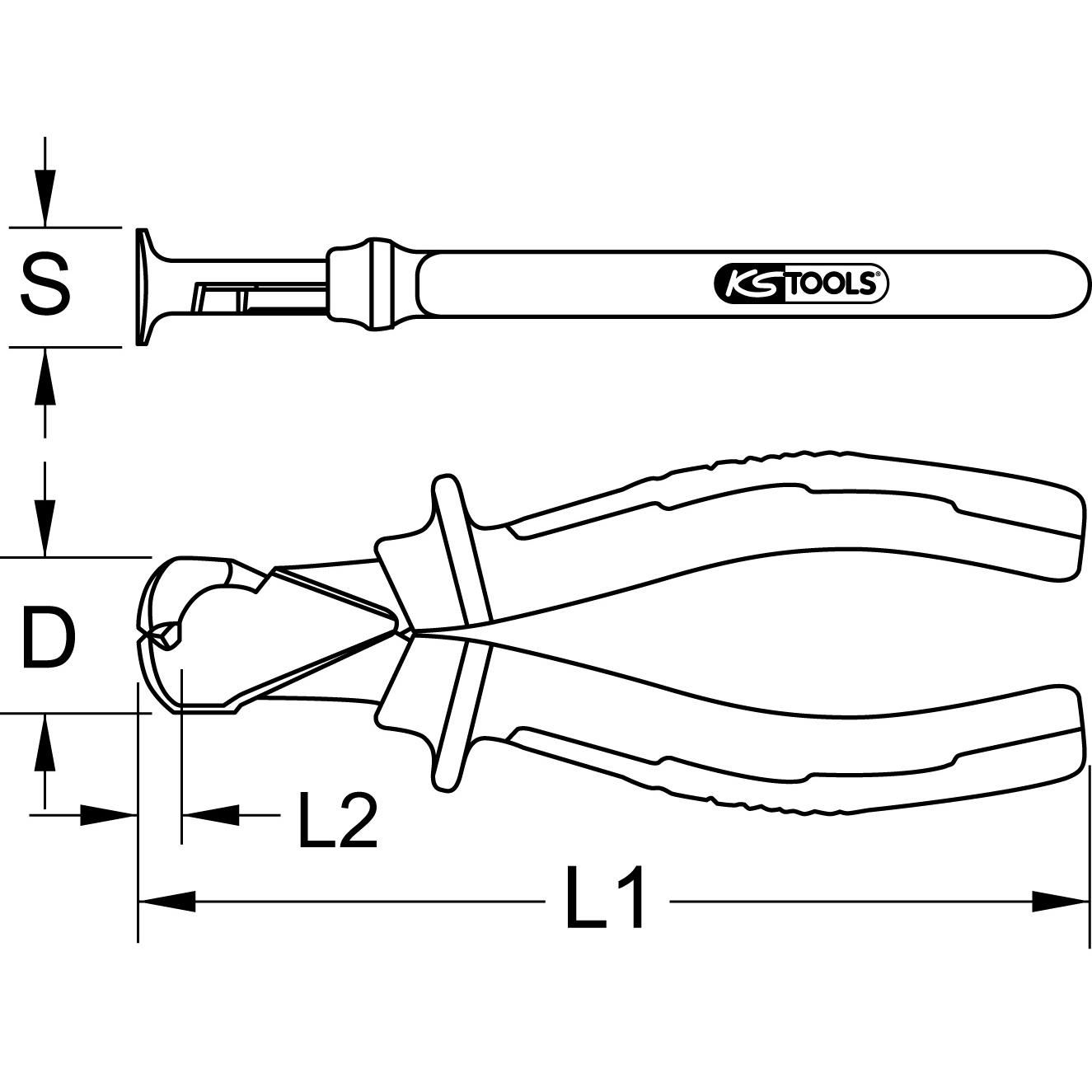 Thumbnail - KS Tools, Bolzenschneider + Seitenschneider, 115.1015 (23.30 mm)