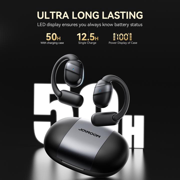 Actual product image Joyroom Openfree Open-Ear True Wireless Headphones - Black (12.50 h, Wireless)